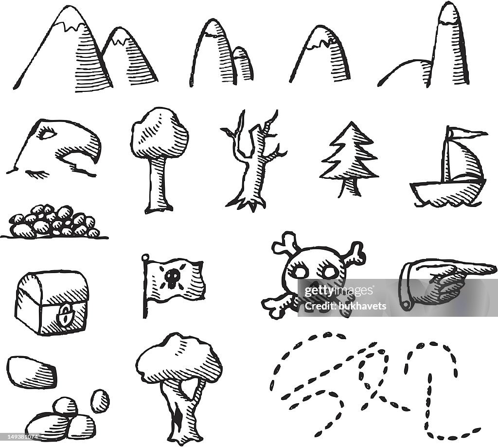 Map Elements Graphics Big Vector Set Elements For Maps High-Res Vector Graphic - Getty Images
