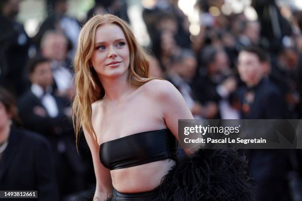 Abigail Cowen attends the "Elemental" screening and closing ceremony red carpet during the 76th annual Cannes film festival at Palais des Festivals...