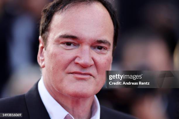 Quentin Tarantino attends the "Elemental" screening and closing ceremony red carpet during the 76th annual Cannes film festival at Palais des...