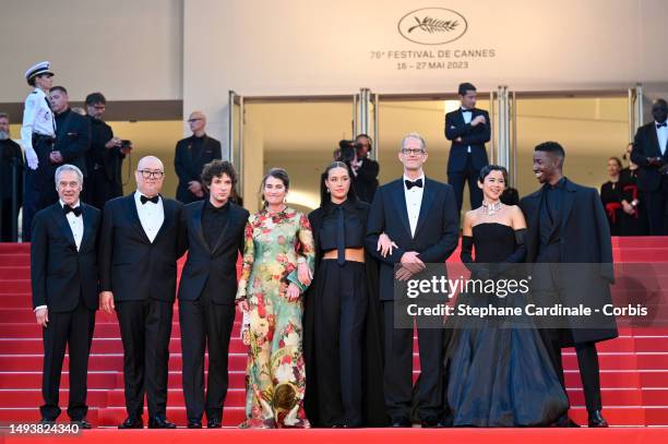 Jim Morris, Director Peter Sohn, Vincent Lacoste, Denise Ream, Adèle Exarchopoulos, Pete Docter, Leah Lewis and Mamoudou Athie attend the "Elemental"...