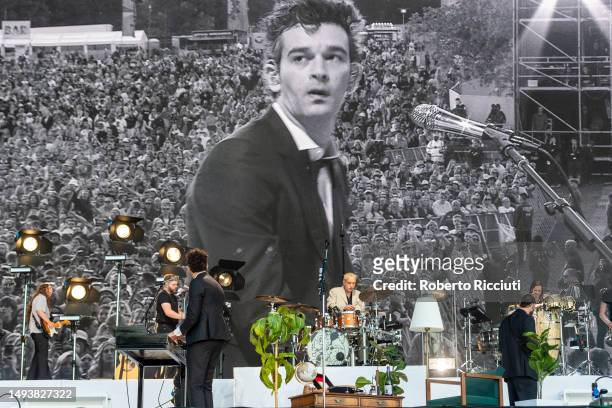 Matt Healy of The 1975 headlines Radio 1 Stage during BBC Radio 1's Big Weekend 2023 at Camperdown Wildlife Centre on May 27, 2023 in Dundee,...