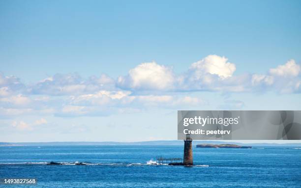 ram island ledge light station, maine - boothbay harbor stock pictures, royalty-free photos & images