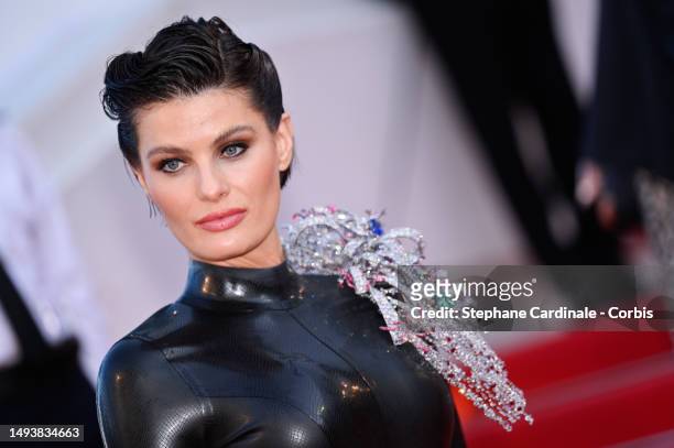 Isabeli Fontana attends the "Elemental" screening and closing ceremony red carpet during the 76th annual Cannes film festival at Palais des Festivals...