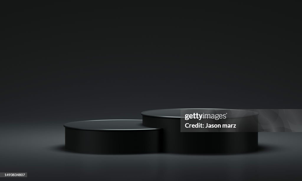 Black 3D display platform space