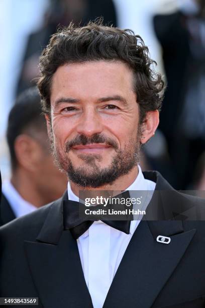 Orlando Bloom attends the "Elemental" screening and closing ceremony red carpet during the 76th annual Cannes film festival at Palais des Festivals...