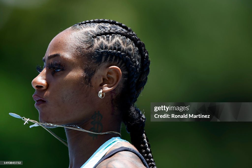 Sha'Carri Richardson after competing in the 100 meter dash during