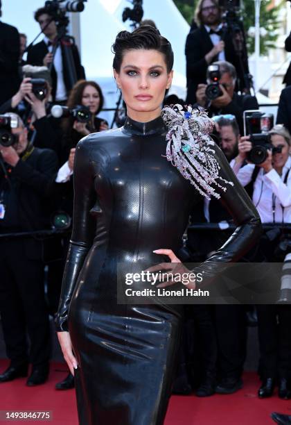 Isabeli Fontana attends the "Elemental" screening and closing ceremony red carpet during the 76th annual Cannes film festival at Palais des Festivals...