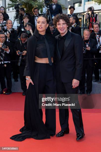 Adele Exarchopoulos and Vincent Lacoste attend the "Elemental" screening and closing ceremony red carpet during the 76th annual Cannes film festival...