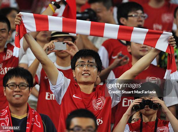 Arsenal fans during the pre-season Asian Tour friendly match between Arsenal and Manchester City at Birds Nest Stadium on July 27, 2012 in Beijing,...