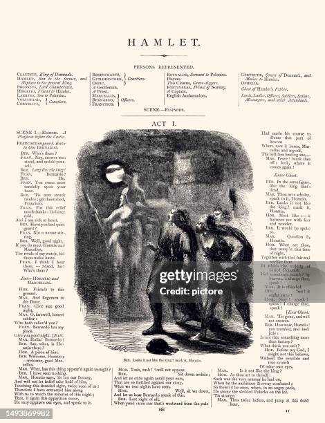 hamlet : szene elsinore akt 1. (xxxl mit vielen details) - william shakespeare stock-grafiken, -clipart, -cartoons und -symbole