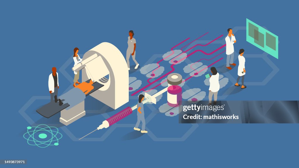Illustrazione di medicina nucleare