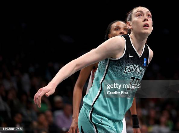 Breanna Stewart of the New York Liberty defends during a free throw ...