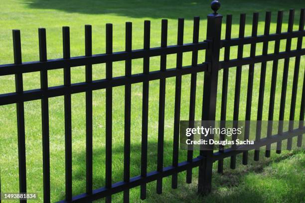 traditional medal picket fence type - modern iron gates stock pictures, royalty-free photos & images