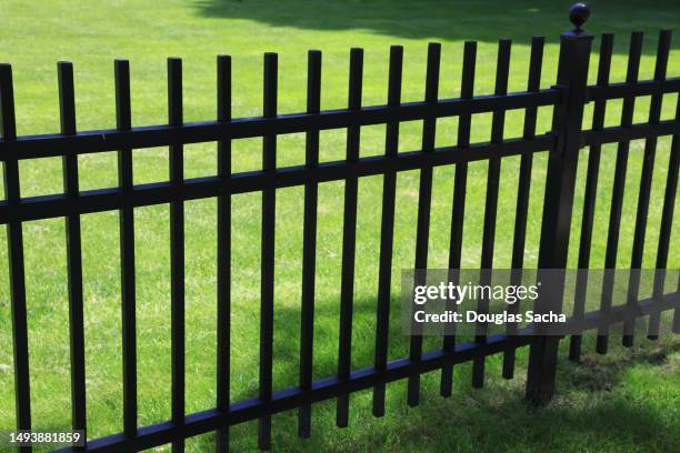 picket fence close up - metal decking stock pictures, royalty-free photos & images