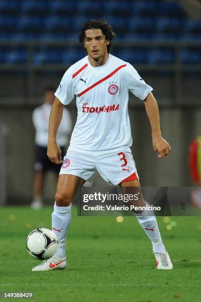 Francois Joseph Dominique Modesto of Olympiacos in action during a pre-Season friendly match between Newcastle United and Olympiacos on July 27, 2012...