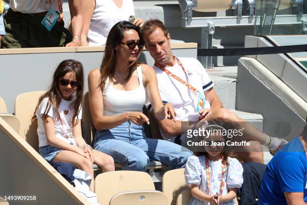 Richard Gasquet and his girlfriend Clementine attend Yannick Noah concert on Central Court to celebrate the 40th anniversary of his victory at the...