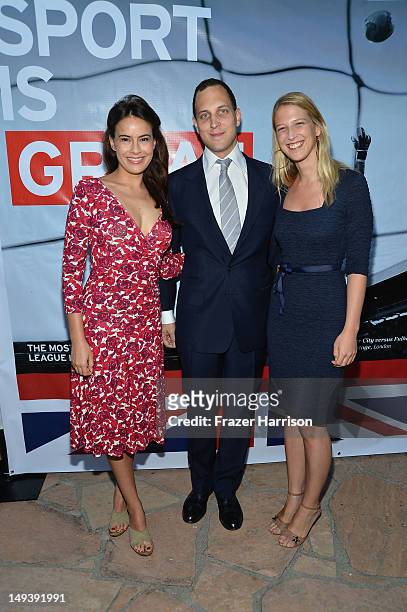 Actress Sophie Winkleman, Lord Fredrick Windsor and Lady Gabriella Windsor attend the British Consulate Olympics 2012 Opening Ceremonies reception...
