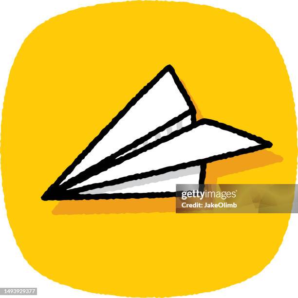 paper airplane doodle 6 - paper airplane stock illustrations