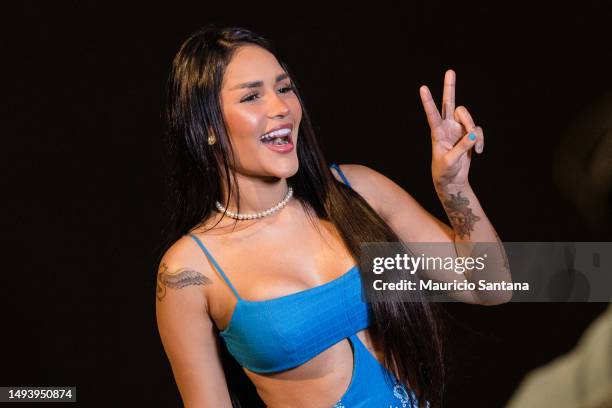 Singer and former BBB20 member Flay at Renata Buzzo fashion show during Sao Paulo Fashion Week N55 SPFW Fall/Winter 2024 at Komplexo Tempo on May 27,...