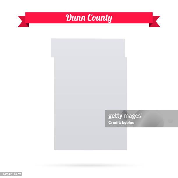 dunn county, wisconsin. map on white background with red banner - file wisconsin pole of inaccessibility.png stock illustrations