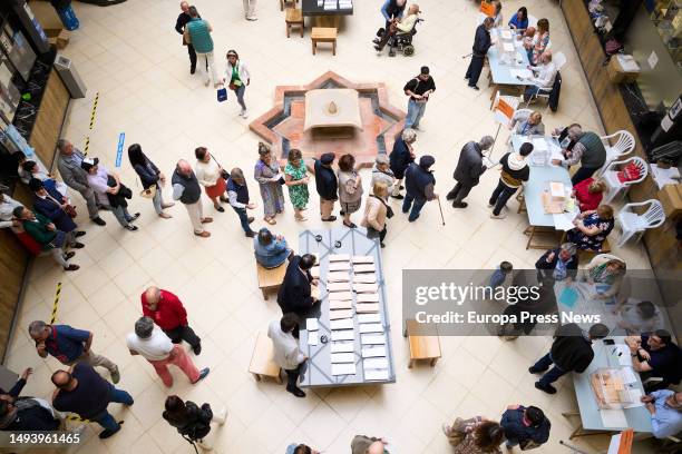 Several people exercise their right to vote at the Santander City Hall, which today acts as a polling station, on 28 May, 2023 in Santander,...