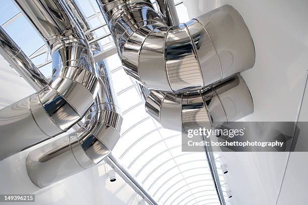 conductos de aire acondicionado - conexión de tubería fotografías e imágenes de stock
