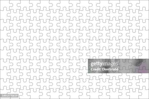 ilustraciones, imágenes clip art, dibujos animados e iconos de stock de plantilla de rompecabezas, 10x15, 150 piezas en blanco - puzzle