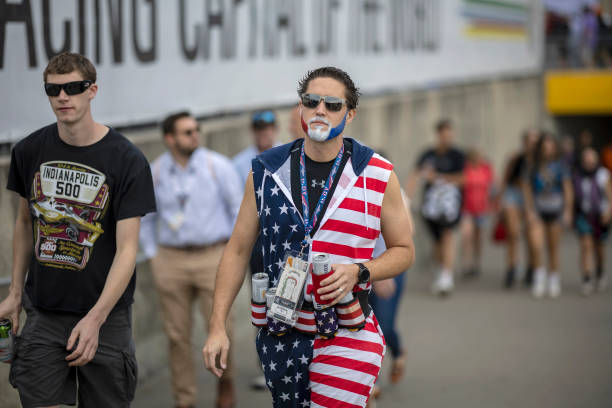 Fans enter the track prior to the 107th Running of the Indianapolis 500 at Indianapolis Motor Speedway on May 28, 2023 in Indianapolis, Indiana.