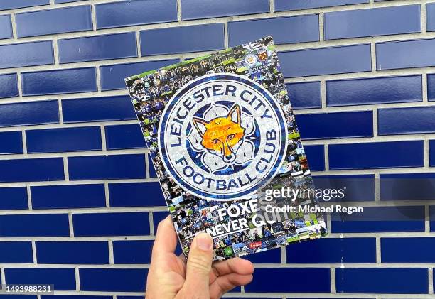 Detailed view of the Leicester City match day programme prior to the Premier League match between Leicester City and West Ham United at The King...