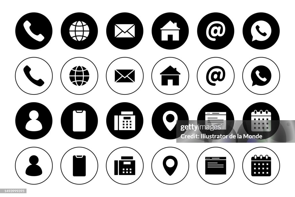 Business Card Icons such as phone, mail, address, web page, contact and so on