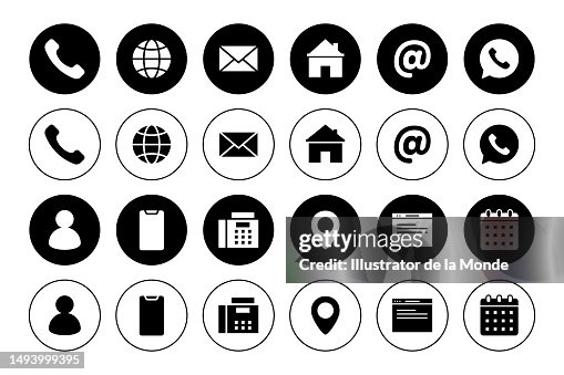 Business Card Icons such as phone, mail, address, web page, contact and so on Business Card Icons such as phone, mail, address, web page, contact and so on
