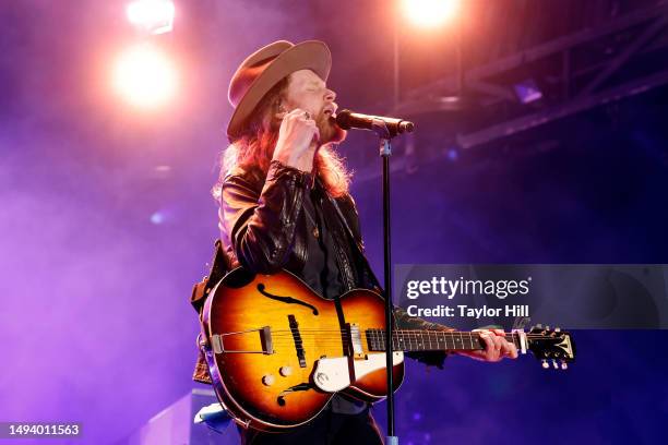 Wesley Schultz of The Lumineers performs during the 2023 Boston Calling Music Festival at Harvard Athletic Complex on May 27, 2023 in Boston,...