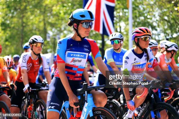 Elizabeth Deignan of The United Kingdom and Team Trek - Segafredo - Red Best British Rider Jersey prior to the 6th RideLondon Classique 2023, Stage 3...