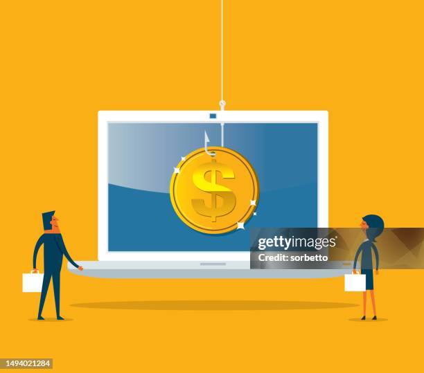 fishing hook - counterfeit concept stock illustrations