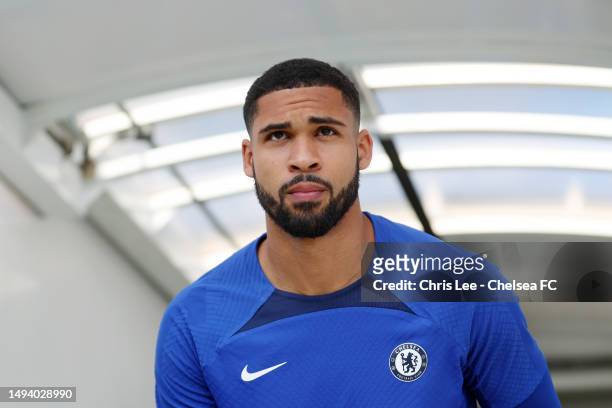 Ruben Loftus-Cheek of Chelsea leaves the tunnel for the warm up prior to the Premier League match between Chelsea FC and Newcastle United at Stamford...