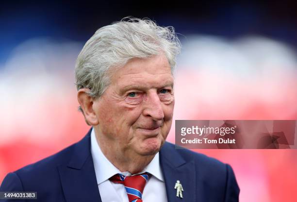 Roy Hodgson, Manager of Crystal Palace, looks on prior to the Premier League match between Crystal Palace and Nottingham Forest at Selhurst Park on...