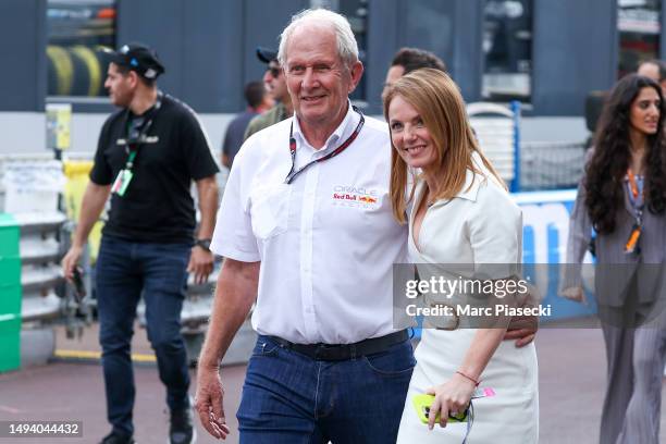 Helmut Marko and Geri Halliwell Horner attend the F1 Grand Prix of Monaco at Circuit de Monaco on May 28, 2023 in Monte-Carlo, Monaco.