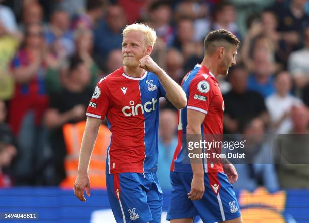 Will Hughes of Crystal Palace celebrates after scoring the team's first goal during the Premier League match between Crystal Palace and Nottingham...
