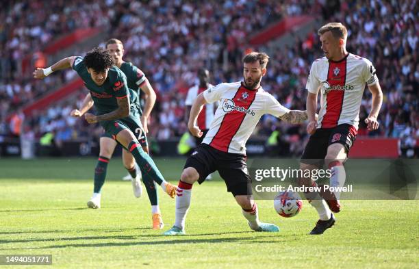 Luis Diaz of Liverpool during the Premier League match between Southampton FC and Liverpool FC at Friends Provident St. Mary's Stadium on May 28,...