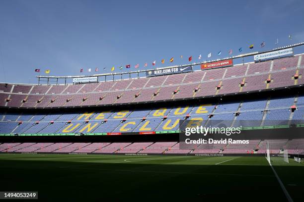 General view inside the stadium, the last game at the Camp Nou due to construction works, prior to the LaLiga Santander match between FC Barcelona...