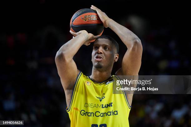 Damien Inglis of Dreamland Gran Canaria during the First Match of Round 16 of ACB Play Off between Real Madrid and Dreamland Gran Canaria at WiZink...