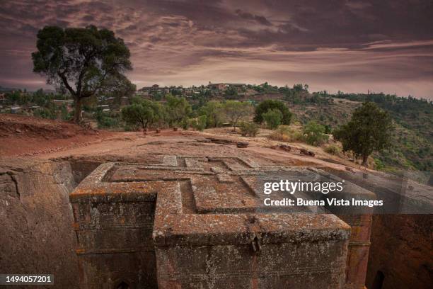 ethiopia. st, george rock church of lalibela. - lalibela stock-fotos und bilder