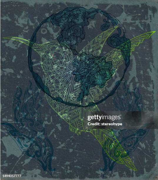 planetary balance - cloud forest stock illustrations