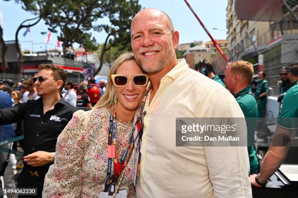 Mike Tindall and Zara Tindall pose for a photo on the grid during the F1 Grand Prix of Monaco at Circuit de Monaco on May 28, 2023 in Monte-Carlo,...