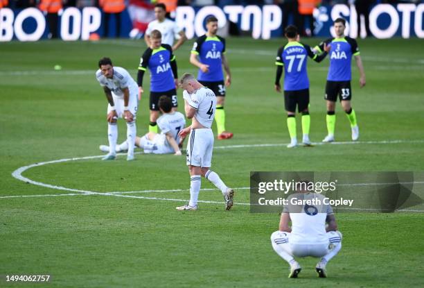 Adam Forshaw of Leeds United looks dejected after their sides defeat, resulting in their relegation to the Championship during the Premier League...