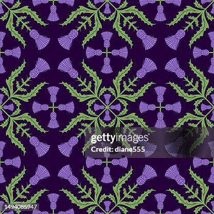 Thistle Flower Seamless pattern Thistle Flower Seamless pattern