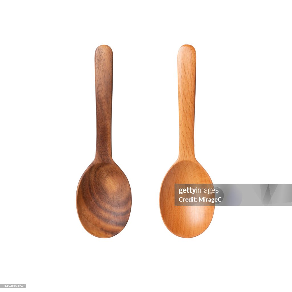 Wooden Spoons Isolated on White