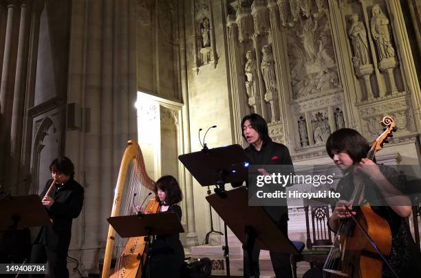 Anthonello, the Japanese early music ensemble, performing "Music as the Shogun May Have Heard" at the Cathedral Church of Saint John the Divine on...