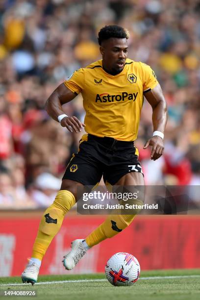 Adama Traore of Wolverhampton Wanderers during the Premier League match between Arsenal FC and Wolverhampton Wanderers at Emirates Stadium on May 28,...