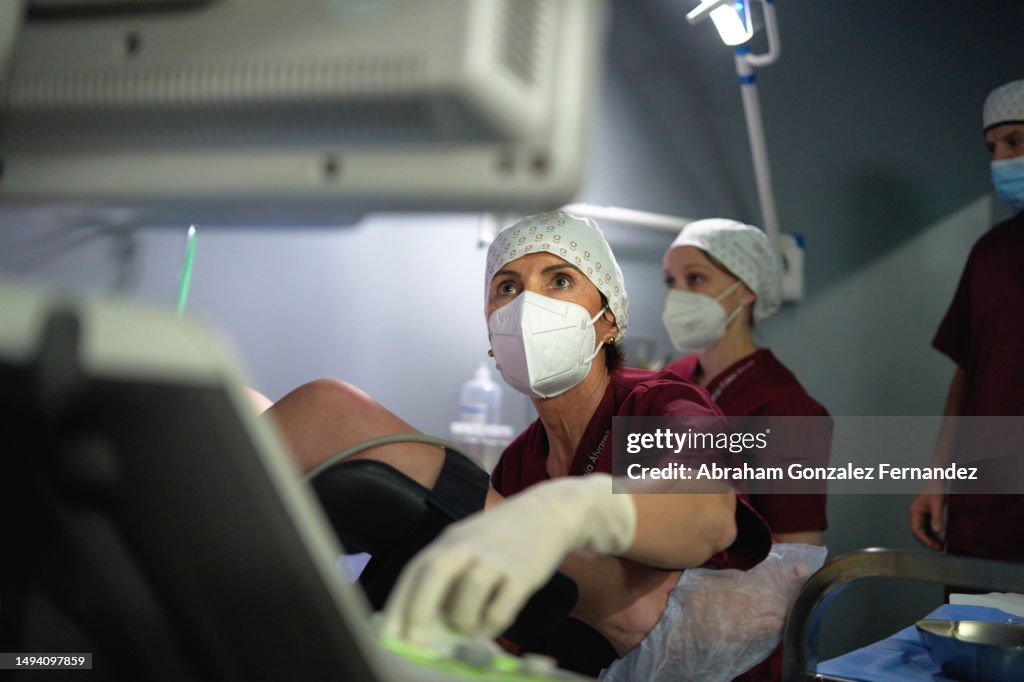 Doctors during a fertility treatment in a clinic